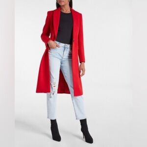 Express Red Wool Coat – Size Medium